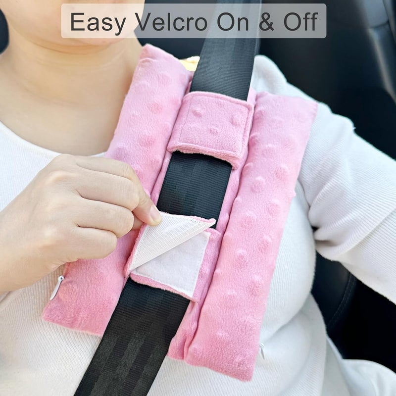 BNRendles Chemo Port Pillows for Patients Seatbelt, Chemo Port Protector Pacemaker Seat Belt Cushion, Chemotherapy Must Haves Chemo Gifts Men Women Cancer, Minky Dot Coral - Image 4